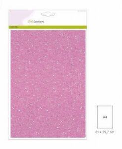 Glitterpapier Roze 29x21cm 120gr 5 Vel