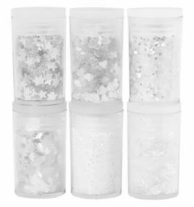 Glitter En Pailletten Set Wit 6x5 Gr