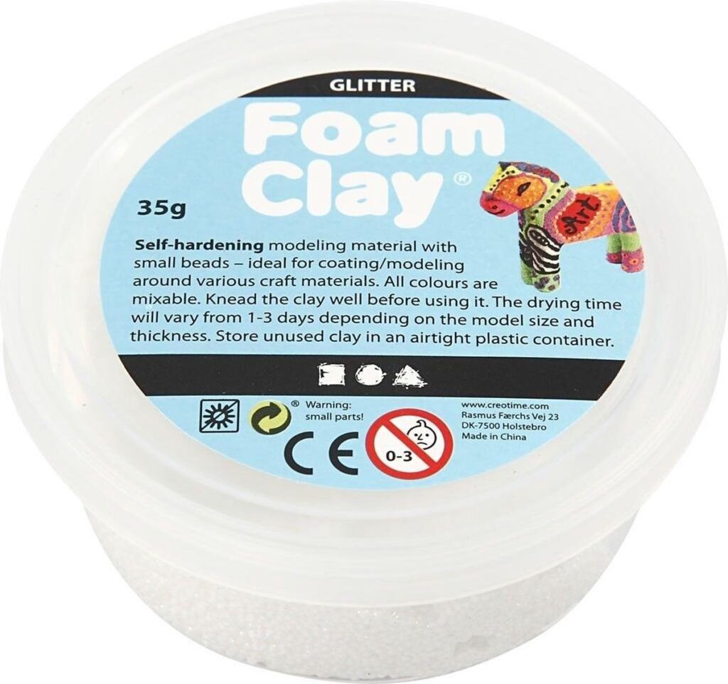 Foam Clay Wit Glitter 35 Gr