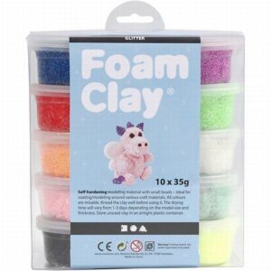 Foam Clay Glitter Set Van 10 X 35 Gram