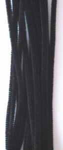 Chenille Draad, 6 Mm, Zwart 50 Stuks In Zakje