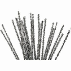 Chenille Draad, 6 Mm, Zilver 24 Stuks In Zakje