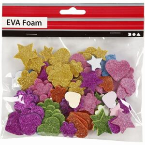 Eva Foam Sterren & Bloemen Assorti Glitter Zelfklevend