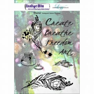 Indigoblu Stempel Plume A5 Tekst Veren Inktpot