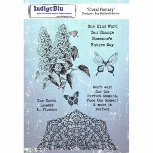 Indigoblu Stempel Floral Fantasy Mounted A5 Rubber Stamp