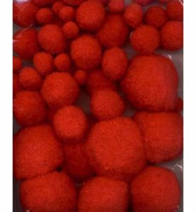 Pom Poms Rood 1.0 1.5 2.0 2.5 Cm