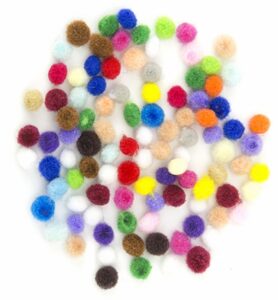 Mini Pom Pom Set, Assorti 0,45cm 100 Stuks