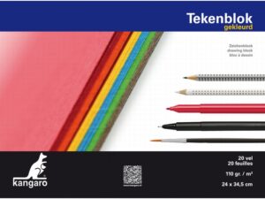 Tekenblok A4+ 110 Gram Gekleurd Kangaro