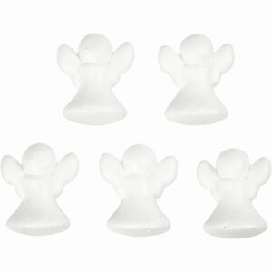 Engel, H: 6 Cm, Wit, 5stuks