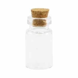 Fles Glas Met Kurk 24x13mm 4 Stuks