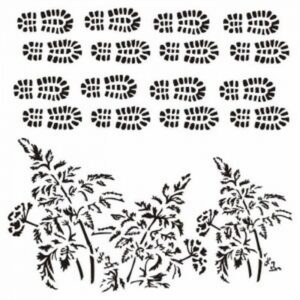 13 Arts Mixed Media Stencil Footstep