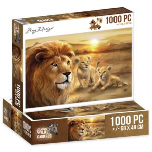 Puzzel 1000 Pc Amy Design Wild Animals Lion With Cubs