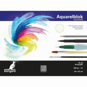 Kangaro Aquarelblok Roomwit A3 16 Vel 300 Grams
