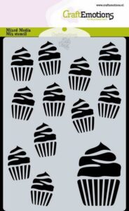 Craftemotions Mask Stencil Cupcakes A6 Carla Creaties