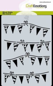 Craftemotions Mask Stencil Slinger Vlaggetjes A6 Carla Crea