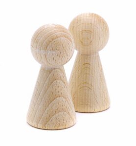 Houten Poppetje 60x31mm 2 Stuks