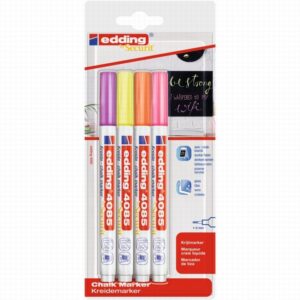 Edding 4085 Set Neon Kleuren Krijtmarker 4 Stuks