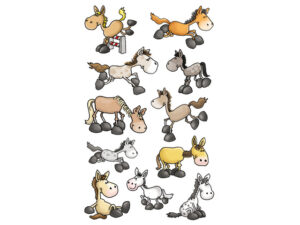 Papieretiket Z Design Kids Paarden 3 Vel