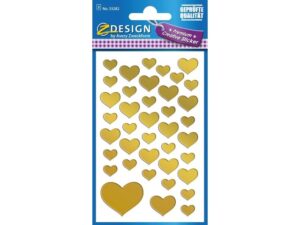 Papieretiket Z Design Creative Pakje A 2 Vel Gouden Hart