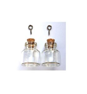 Mini Fles Glas Met Kruk + Schroefoogje 22 X 25 Mm 2 Stuk