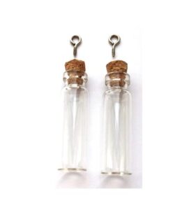 Mini Fles Glas Met Kruk + Schroefoogje 12 X 40 Mm 2 Stuk