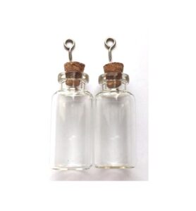 Mini Fles Glas Met Kruk + Schroefoogje 18 X 40 Mm 2 Stuk