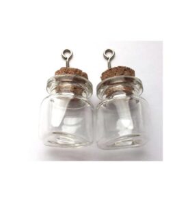 Mini Fles Glas Met Kruk + Schroefoogje 22 X 25 Mm 2 Stuk