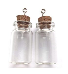 Mini Fles Glas Met Kruk + Schroefoogje 22 X 40 Mm 2 Stuk