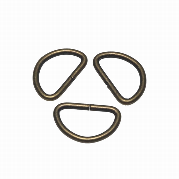 Metalen D Ring 38mm Bronskleur 5 Stuks