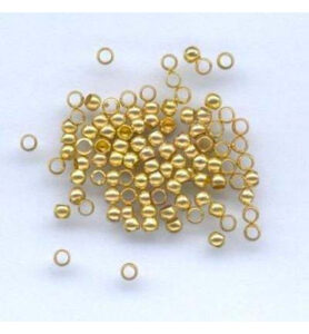 Crimp Beads, Round, 2.5mm Goudkleur 100 Stuks