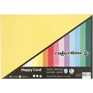 Colortime Gekleurd Karton A4 Happy 30vel