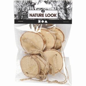 Houten schijf met ophangoog - doorsnede 35-45 mm - dikte 7mm