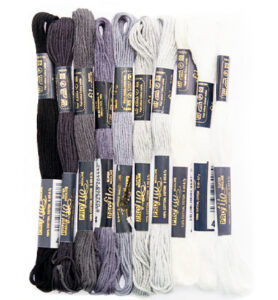 Stafil Borduurgaren Wit Zwart Grijs 10 Strengen