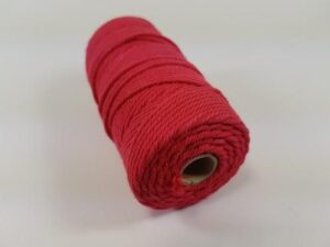 Katoen Macramé Touw Spoel Nr 32 +/ 2mm 100grs Rood +/ 4