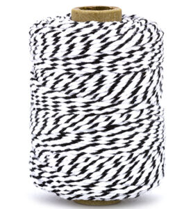 Vivant Cotton Twine Cord, Black 50mtr X 2mm