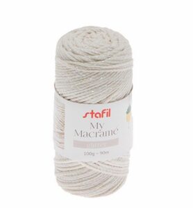 Stafil My Macrame Glitter, Creme 100gr / 90mtr.