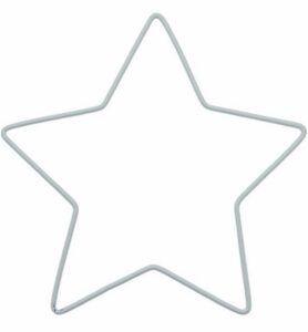 Draadvorm Metaal Ster Wit 30 Cm