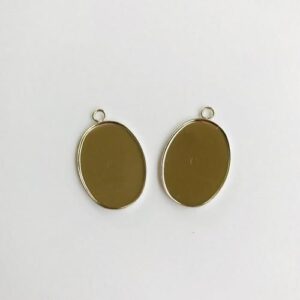 Hanger Met 1 Oog Ovaal 25x18mm Zetting (voor Epoxy) 2 St