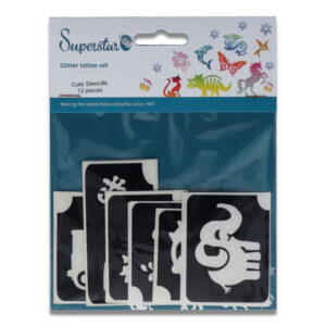 Superstar Cute Glitter Tattoo Stencils (12 Pcs)
