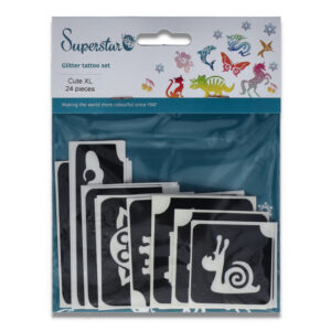 Superstar Cute Xl Glitter Tattoo Stencils (24 Pcs)