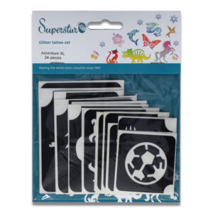 Superstar Adventure Xl Glitter Tattoo Stencils (24 Pcs)