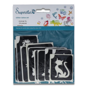 Superstar Animal Xl Glitter Tattoo Stencils (24 Pcs)