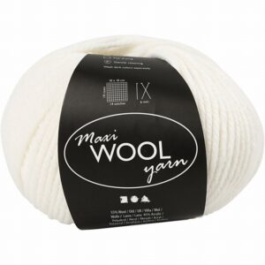 Maxi Wool Yarn Off White, L: 125 M, 100 Gr