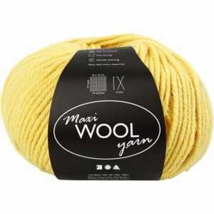 Maxi Wool Yarn Geel, L: 125 M, 100 Gr