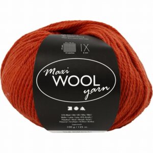 Maxi Wool Yarn Rust Red, L: 125 M, 100 Gr