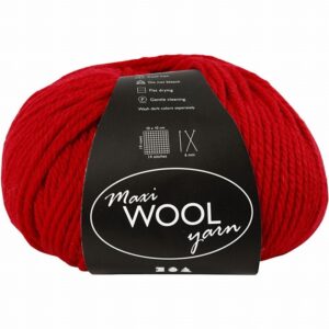 Maxi Wool Yarn Rood, L: 125 M, 100 Gr