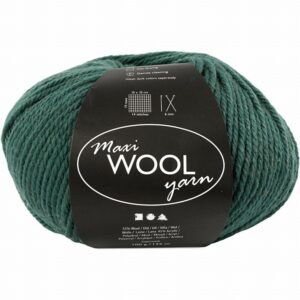 Maxi Wool Yarn Groen, L: 125 M, 100 Gr