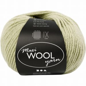 Maxi Wool Yarn Lichtgroen, L: 125 M, 100 Gr