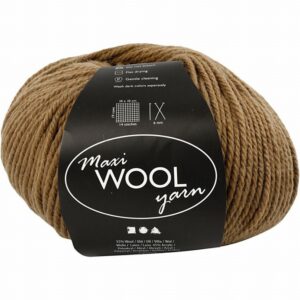 Maxi Wool Yarn Lichtbruin, L: 125 M, 100 Gr