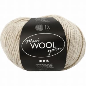 Maxi Wool Yarn Zandkleur Mix, L: 125 M, 100 Gr